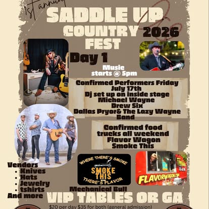 Saddle Up Country Fest poster